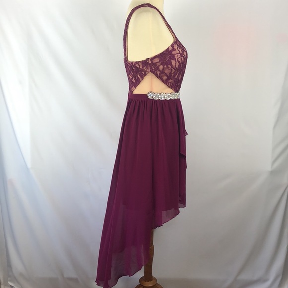 Jodi Kristopher Magenta Lace Jeweled Party Dress - Size 5 Juniors NWT - Picture 10 of 16